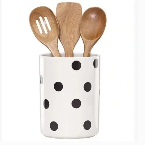 NEW Kate Spade All In Good Taste Deco Dot utensil holder set - Picture 1 of 8